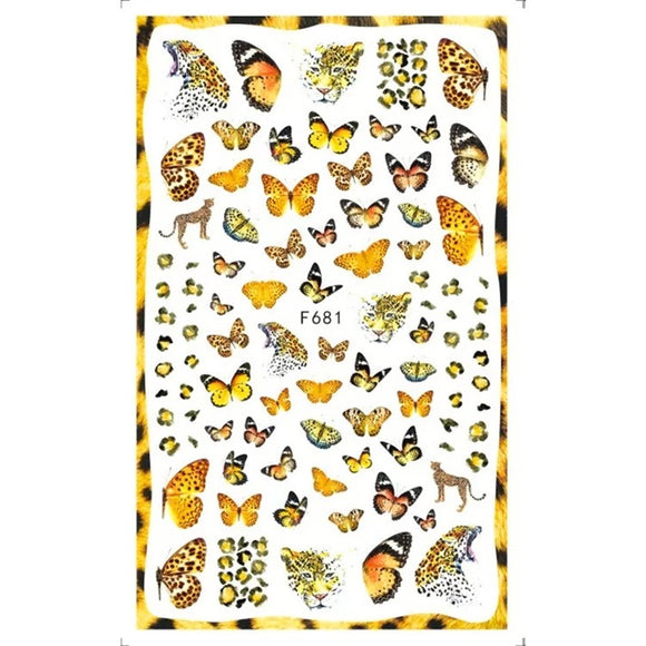 Leopard butterfly sticker