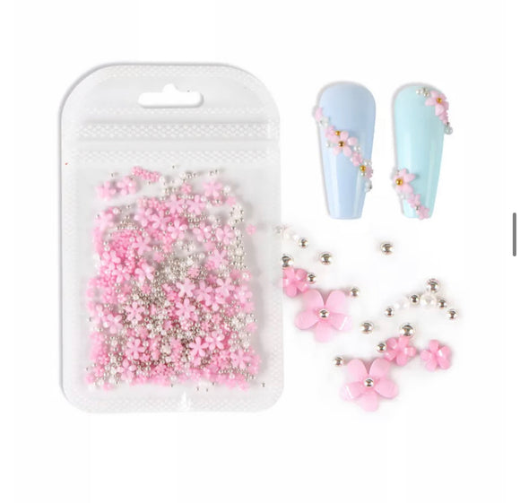 Flores y balinés rosa